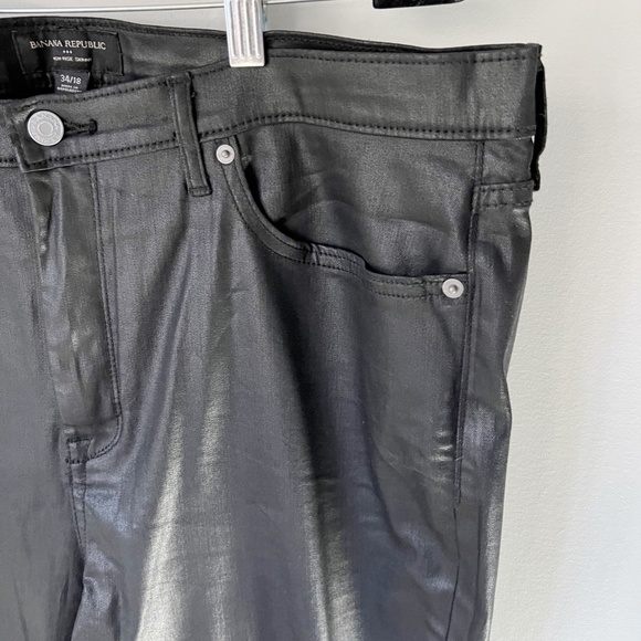 NWOT Banana Republic High Rise Skinny Coated Jeans Black SZ 18 - Picture 6 of 15